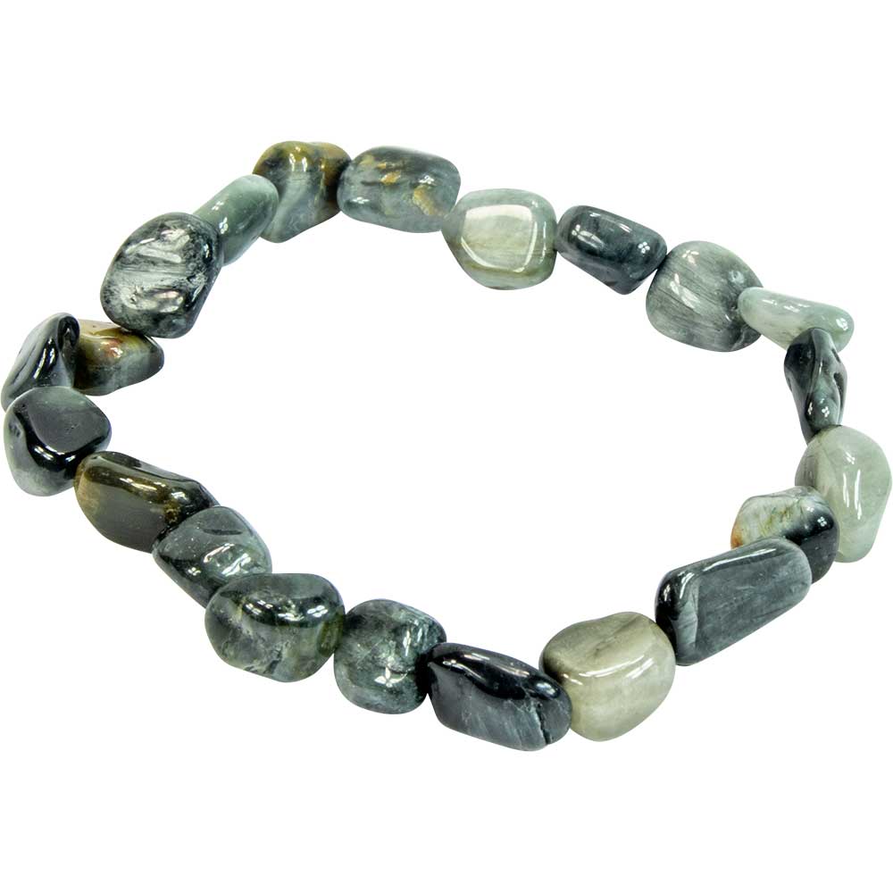 Tumbled Stones Elastic Bracelet  10-12mm - Eagle Eye