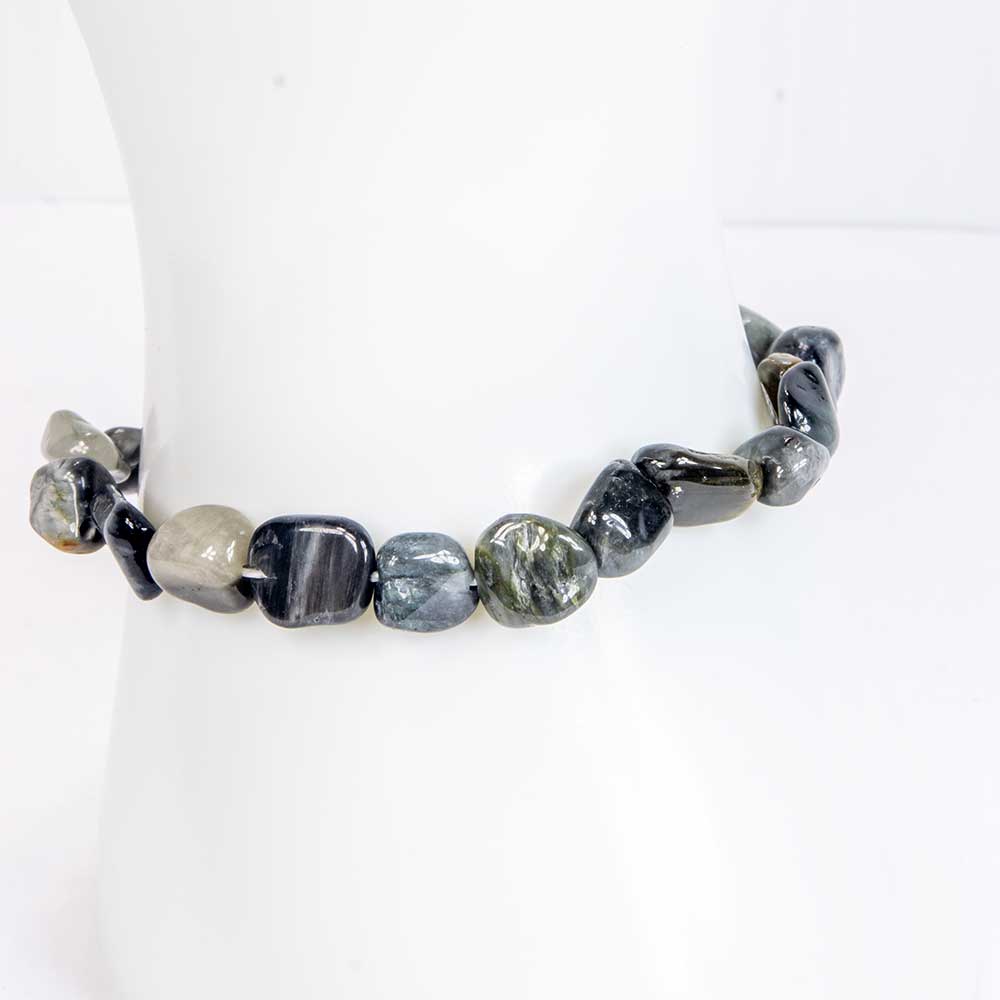 Tumbled Stones Elastic Bracelet  10-12mm - Eagle Eye