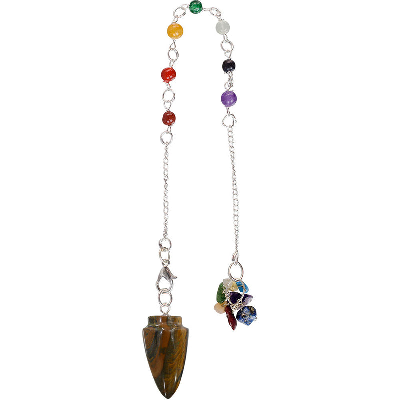 Tiger Eye Chakra Chain Pendulum