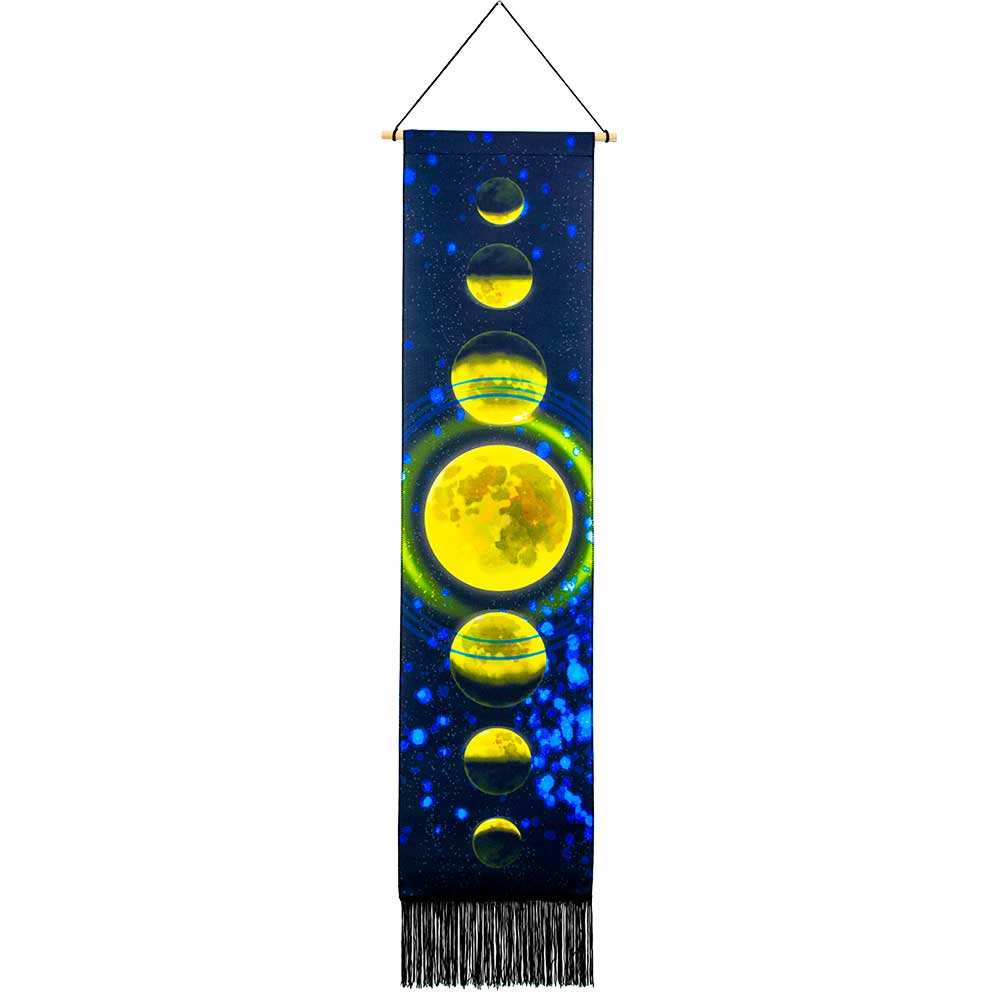 Linen Banner w/ Fringe - Moon Phases (Each)