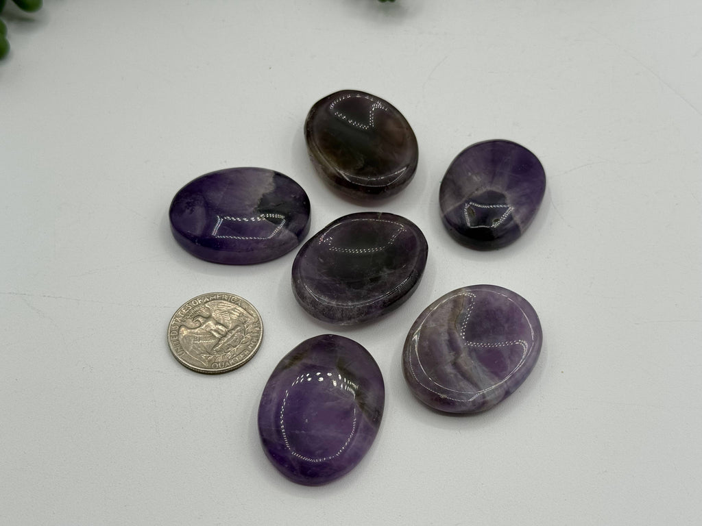 Amethyst Worry Stones 40x30x8mm