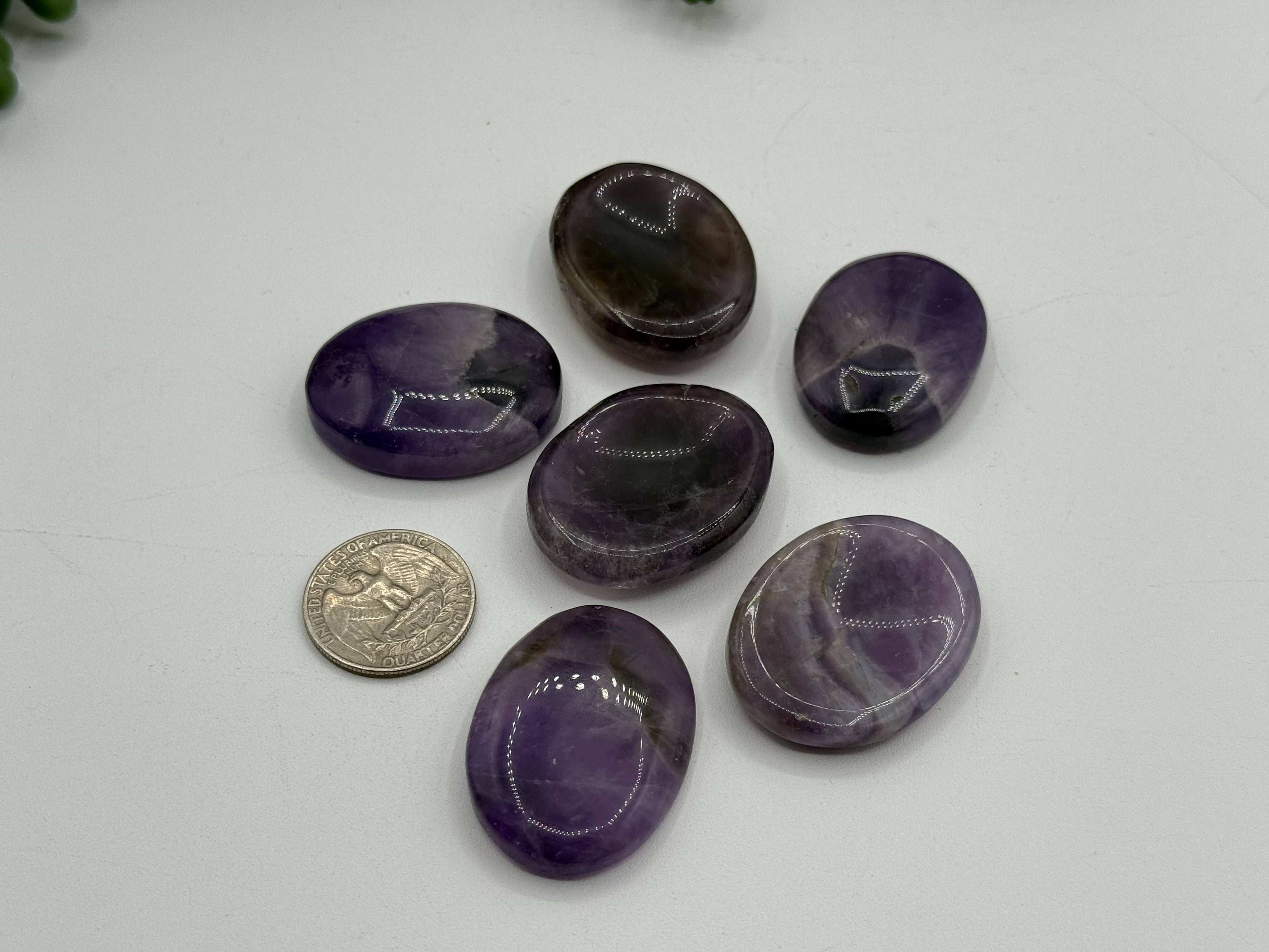 Amethyst Worry Stones 40x30x8mm