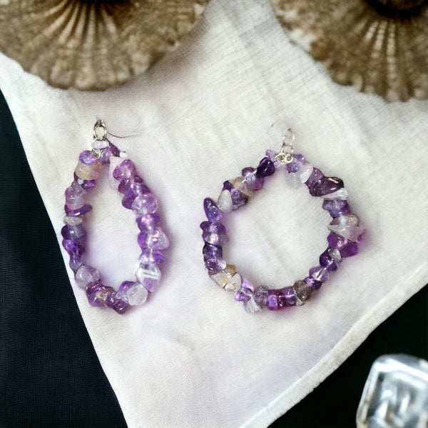 Amethyst Hoop Earrings