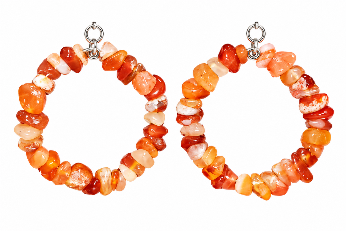 Carnelian Hoop Earrings
