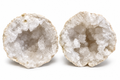 White Calcite Geode Pair