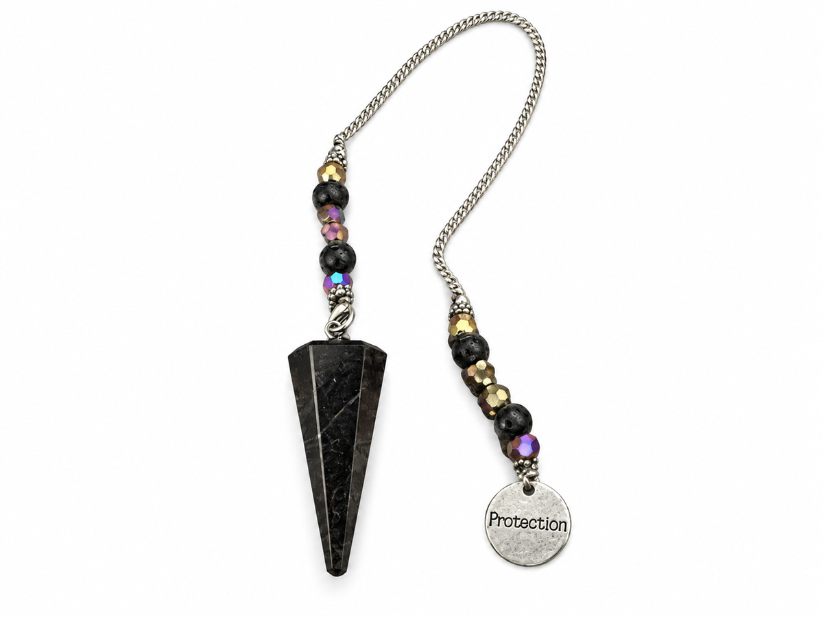 Black Tourmaline Hexagonal Pendulum for Protection