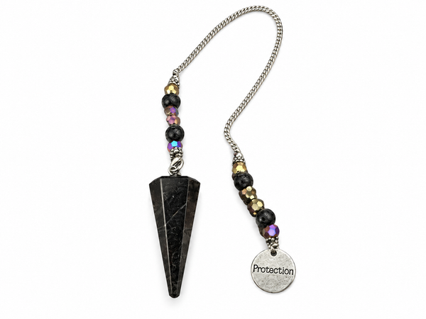 Black Tourmaline Hexagonal Pendulum for Protection