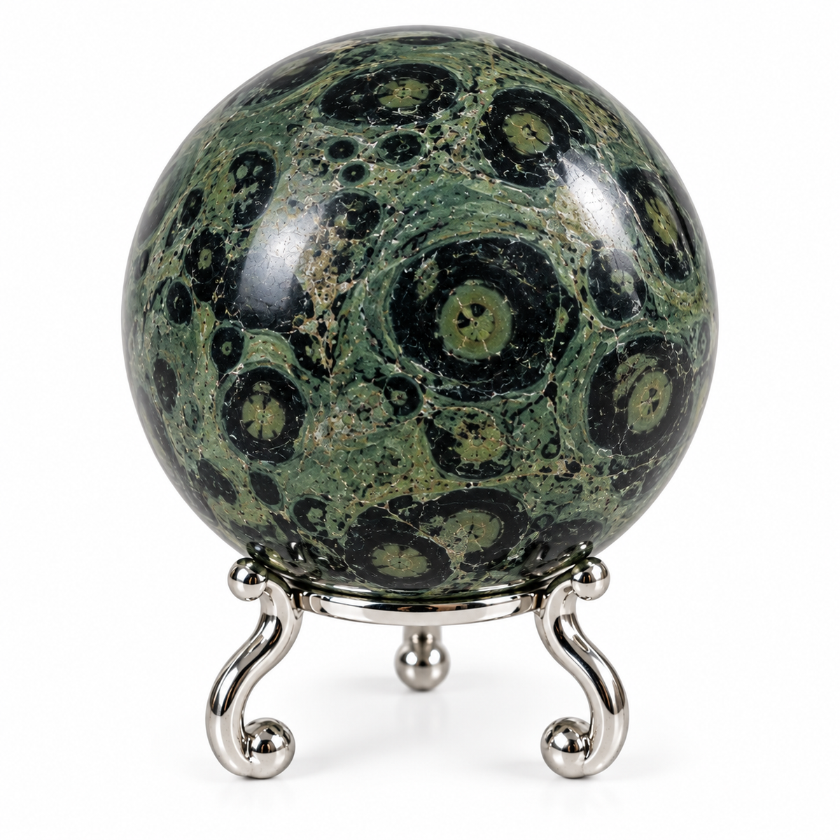Jasper Kambaba Sphere with Metal Stand