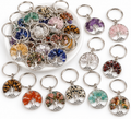 Tree of life keychain, assorted crystal chips