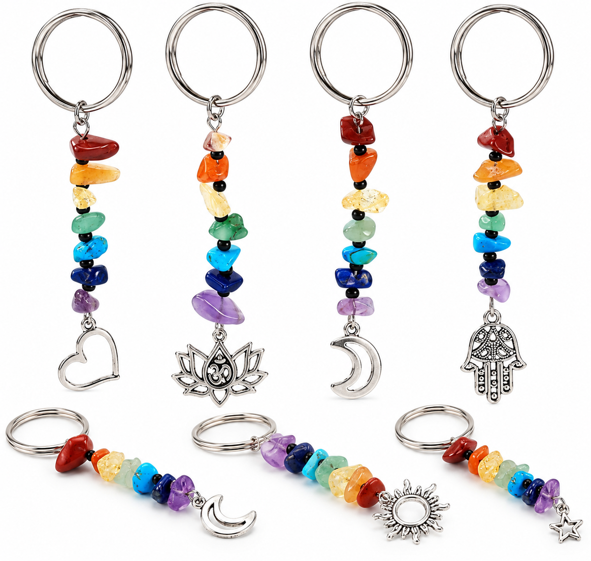 Gemstone chip keychain