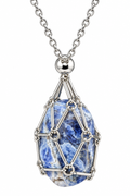 Stainless steel crystal holder adjustable necklace- Stone not included