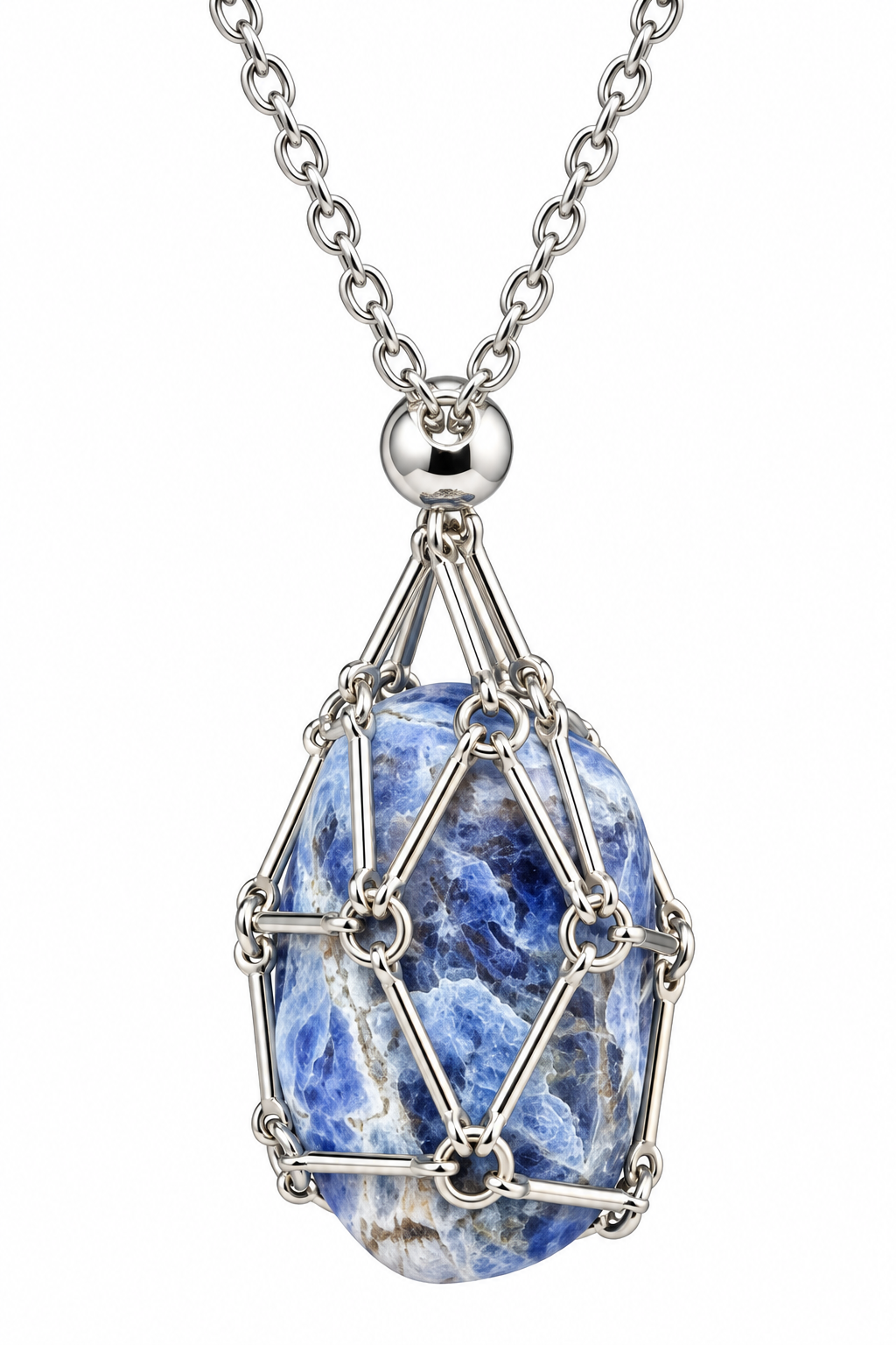 Stainless steel crystal holder adjustable necklace- Stone not included