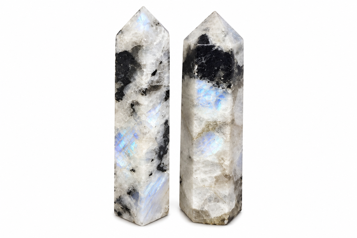 Rainbow Moonstone Gemstone Obelisk