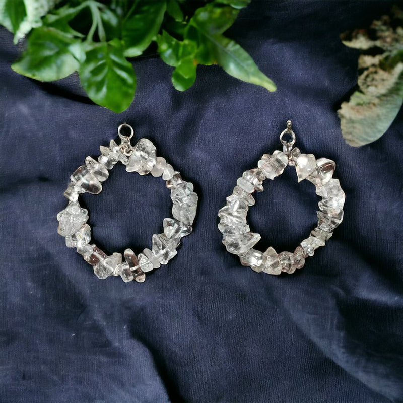 Clear Quartz Hoop Earrings