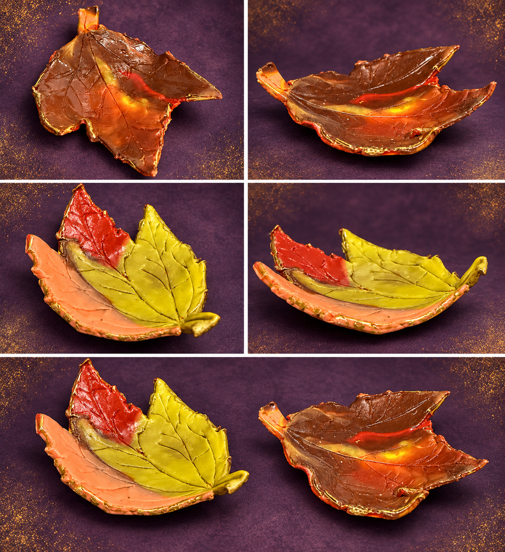 Handcrafted Enchanted Leaf Trinket Trays