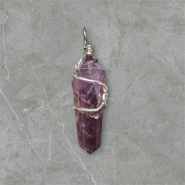 Amethyst Necklace Point