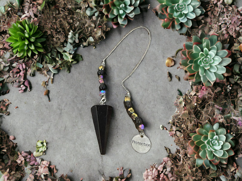 Black Tourmaline Hexagonal Pendulum for Protection