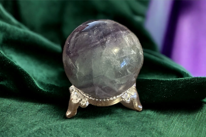 Fluorite Rainbow Sphere with Metal Stand