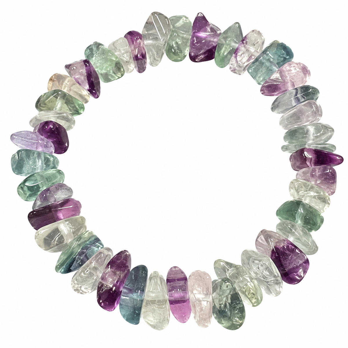 Rainbow Fluorite Chip Bracelet