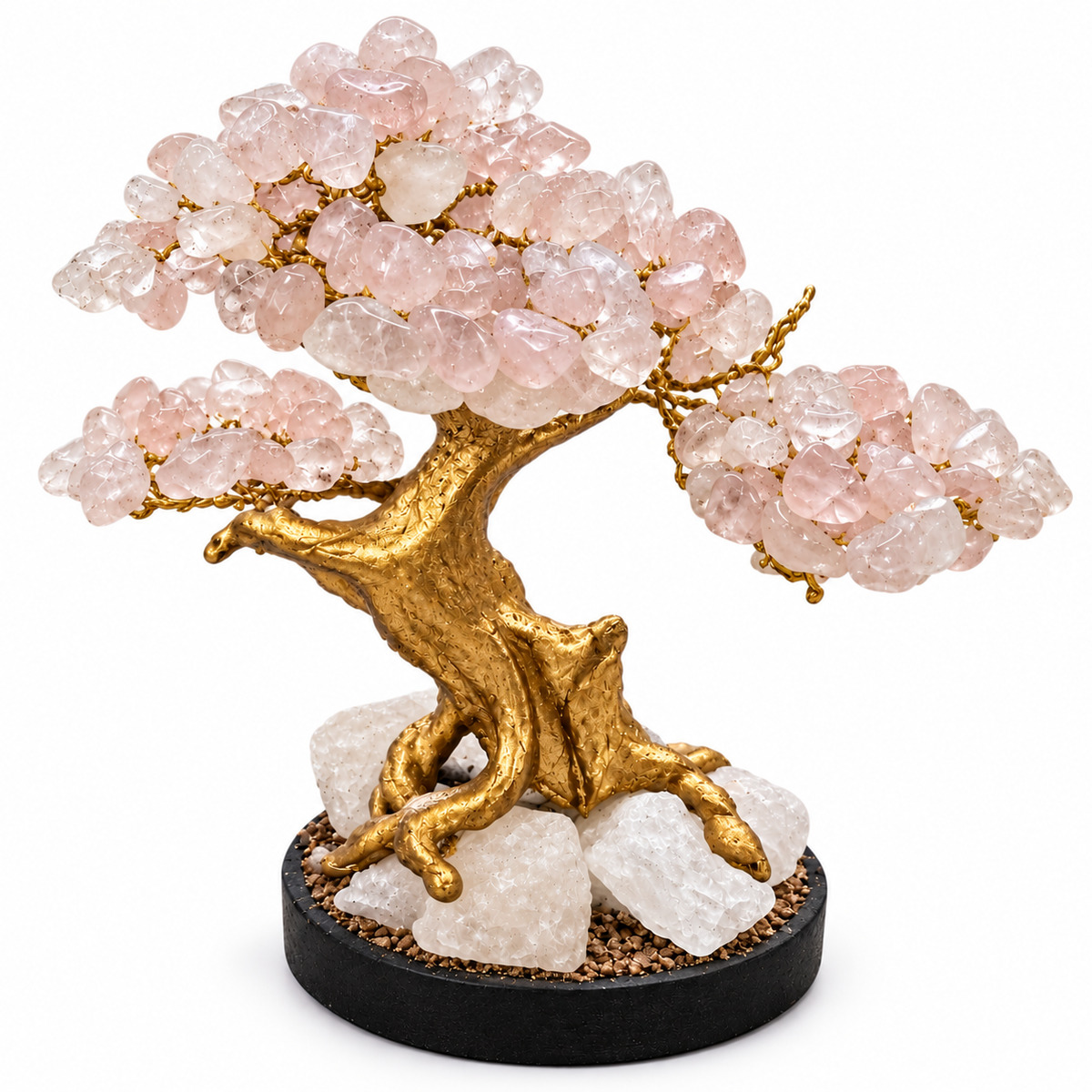 Bonsai Rose Quartz Wishing Tree