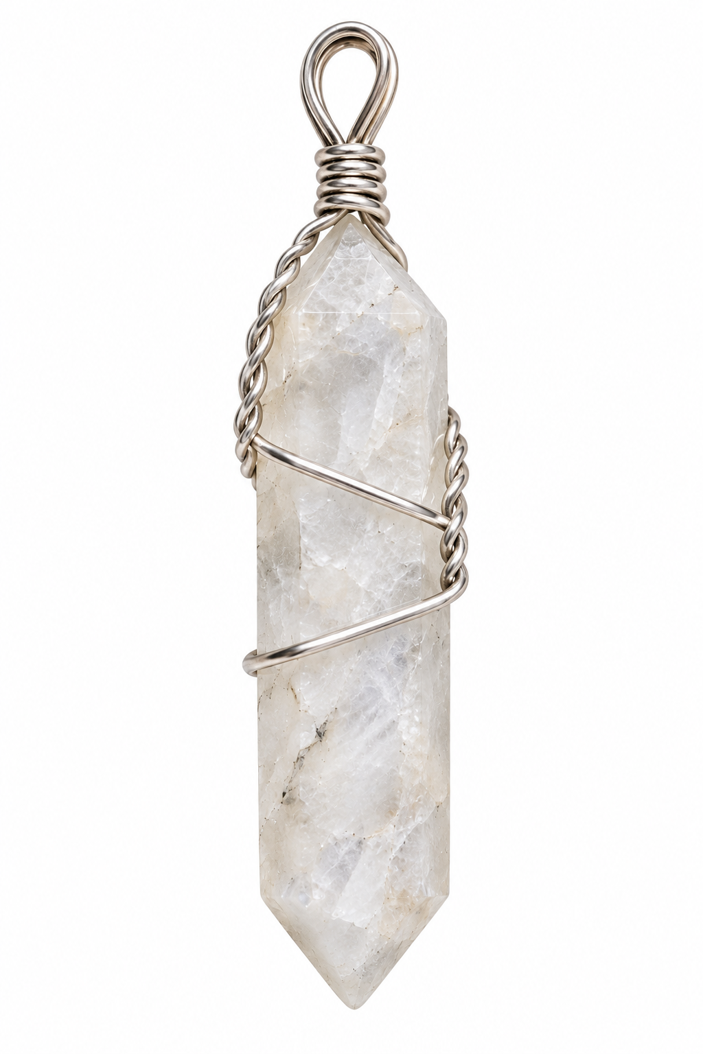 Rainbow Moonstone Necklace Point
