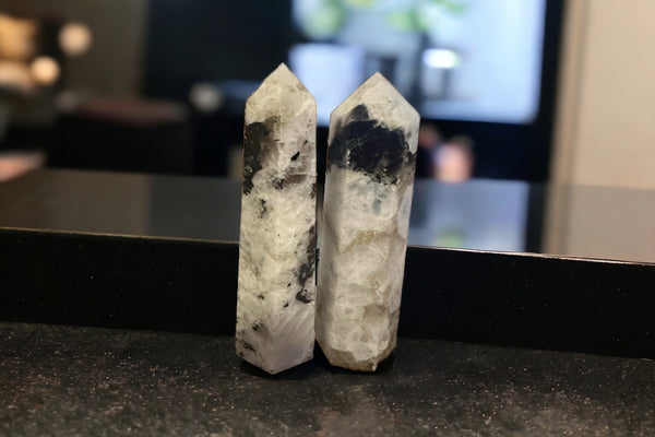 Rainbow Moonstone Gemstone Obelisk