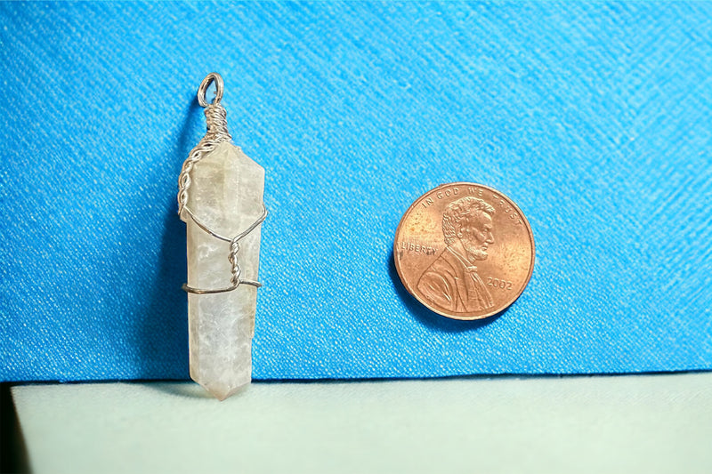 Rainbow Moonstone Necklace Point