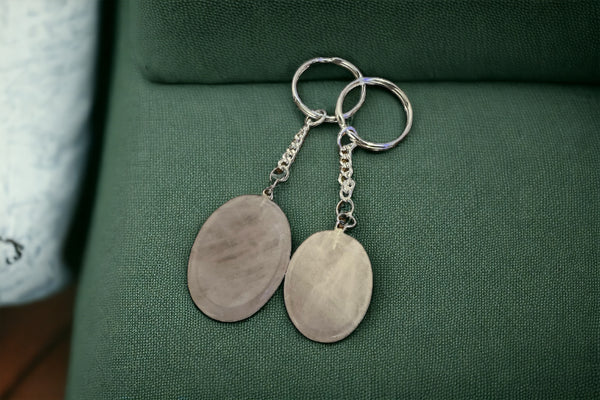 Rose Quartz Worry Stone Key Chain