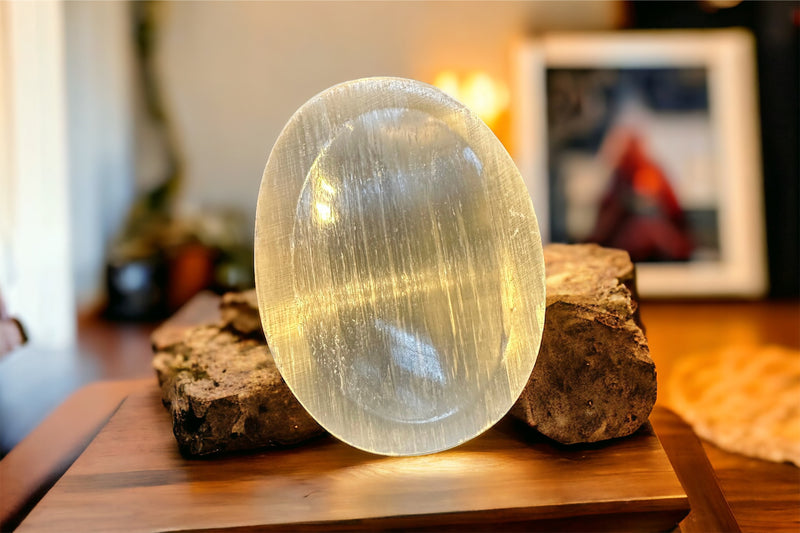 Selenite Worry Stone