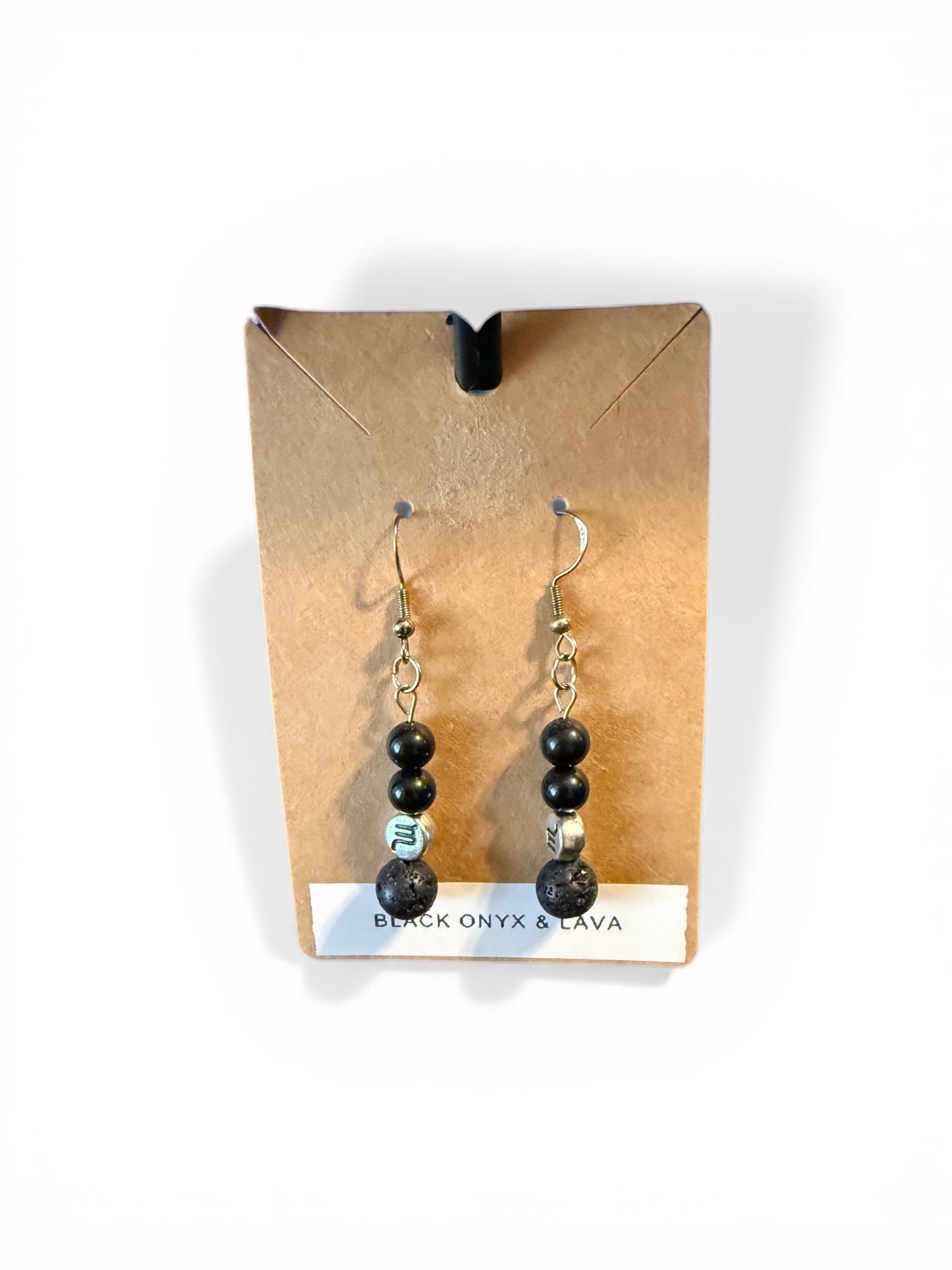 Scorpio Black Onyx and Lava Earrings