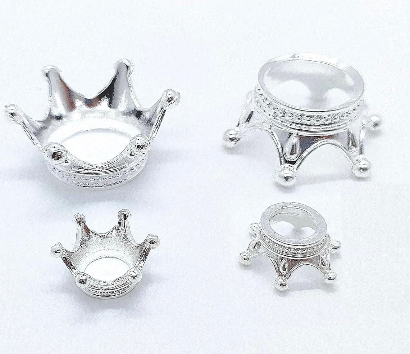Silver Plated Crown Gemstone Sphere Stand