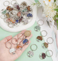 Tree of life keychain, assorted crystal chips