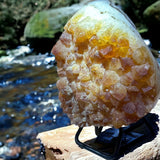 Citrine Druzy on Metal Stand