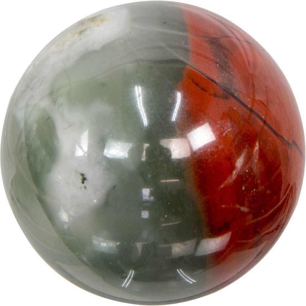 Gemstone Sphere - African Bloodstone- comes with metal stand