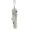 Large Wire Wrapped Point Pendant - Rainbow Moonstone- comes with black cord