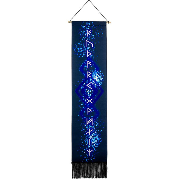 Linen Banner w/ Fringe - Viking Runes (Each)
