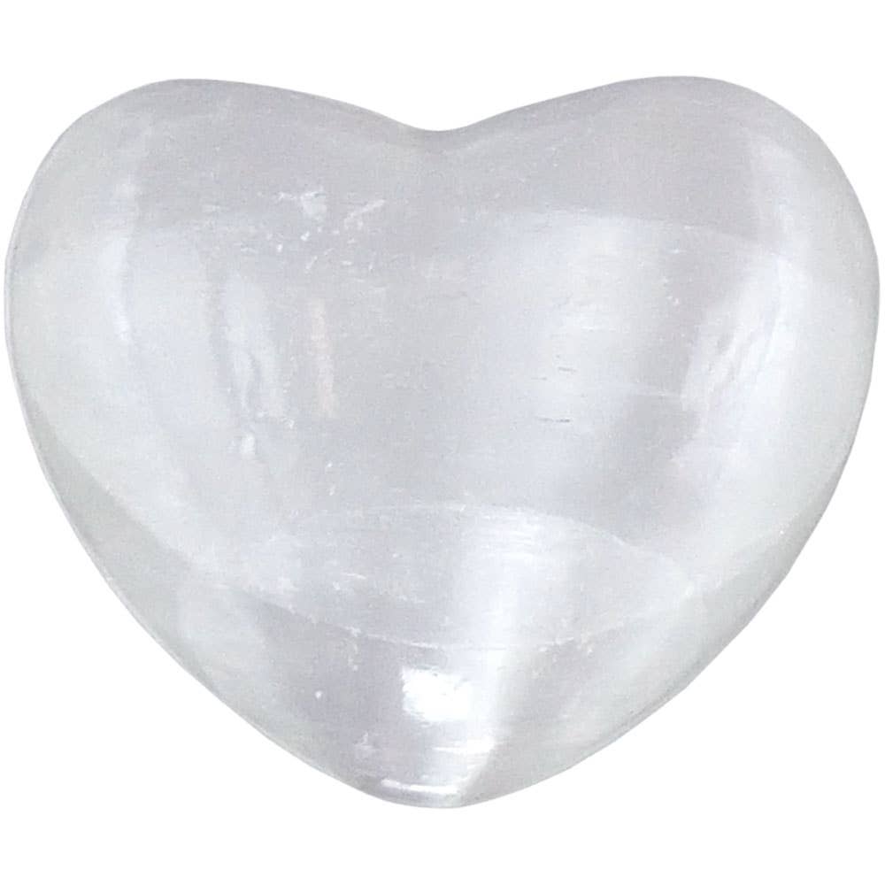 Gemstone Carving Large 3-inch Heart White Selenite (Each)