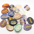 Semi Precious Gemstone Engraved Word Stones 50Pcs