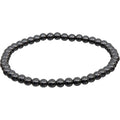 Elastic Bracelet 4mm Round Beads - Hematite