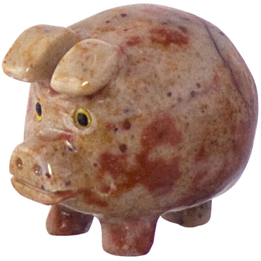 Spirit Animal 1.25-inch Lucky Pig Dolomite (Pack of 5)